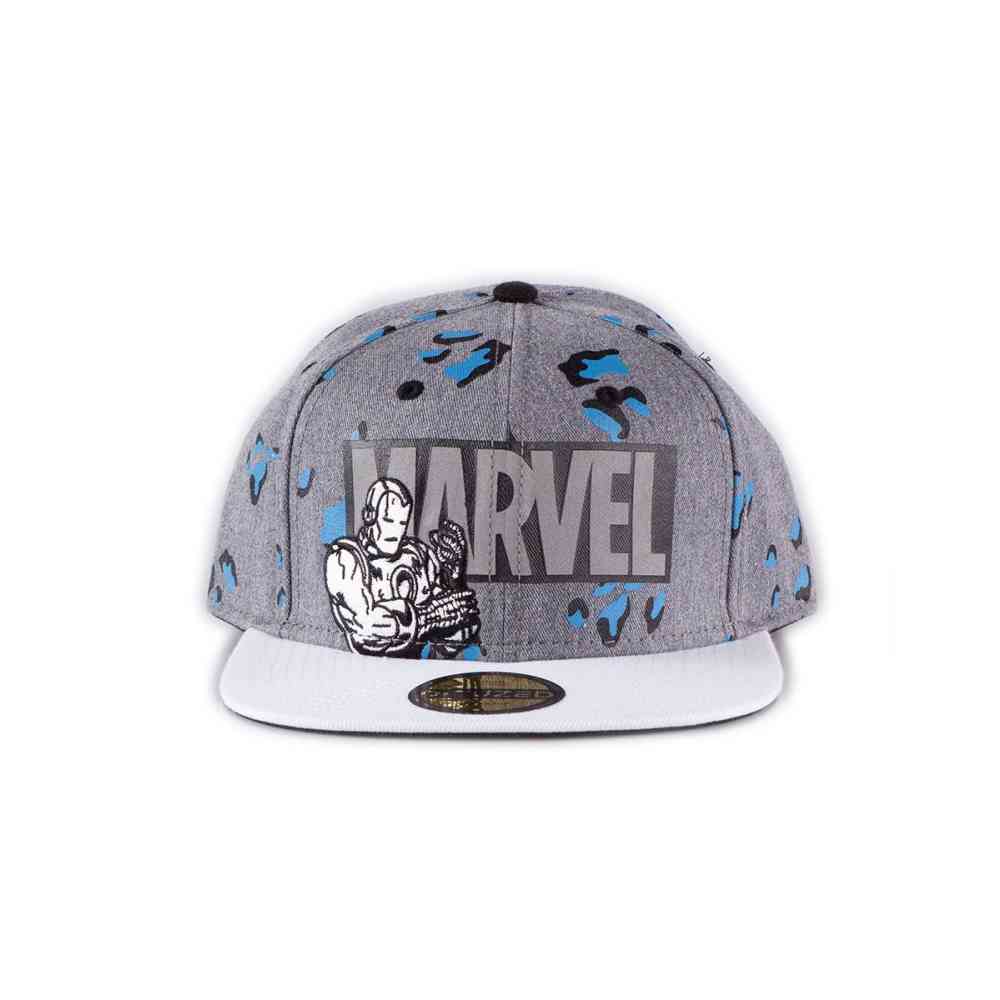 Marvel Iron Man - Logo All Over Print Casquette Snapback - Gris